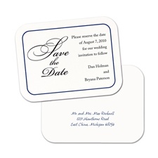 Simply Smooth Save the Date Postcard Navy