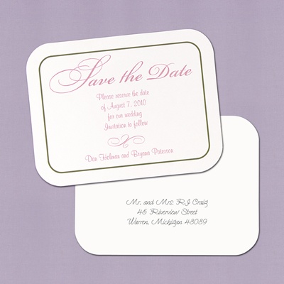 Simply Smooth Save the Date Postcard Olive