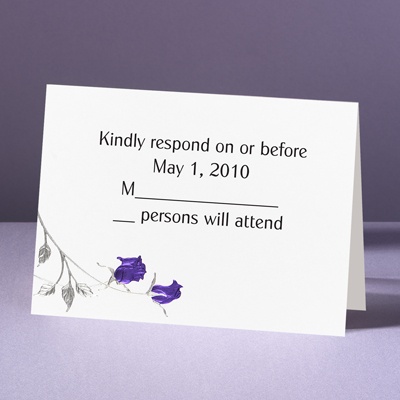 Rose Shine with Purple Foil Roses - Response Card and Envelope
