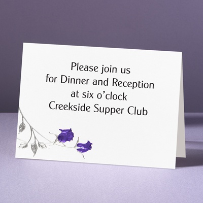Rose Shine with Purple Foil Roses - Reception Card