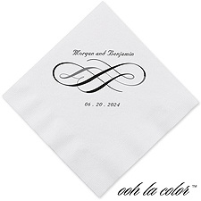 Swirls of Color - Ebony - Dinner Napkin