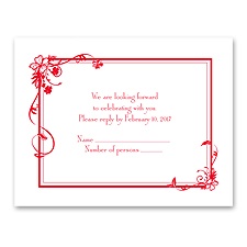 Feathered Heart - Response Card and Envelope