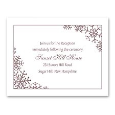 Snowflake Sensation - Reception Card