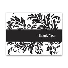 Feathered Damask - Thank You Note Folder and Envelope