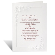 Cherished Roses in White - Invitation
