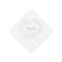 White Pearl Floral Heart Beverage Napkins