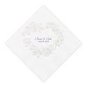 White Pearl Floral Heart Luncheon Napkin