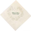 Ecru Pearl Floral Heart Luncheon Napkin