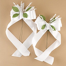 White Pew Bows