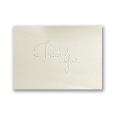 Pearl Embossed Thank You On Ecru - Blank