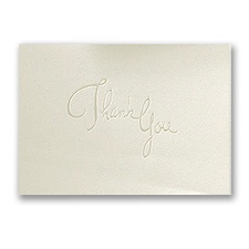 Pearl Embossed Thank You On Ecru - Printed
