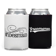 Bridesmaid and Groomsman Can Cooler Set