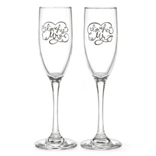 His and Hers Toasting Flutes - Personalized