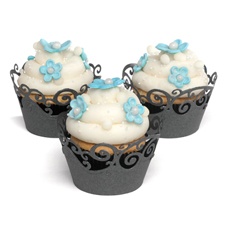 Black Swirl Cupcake Wraps
