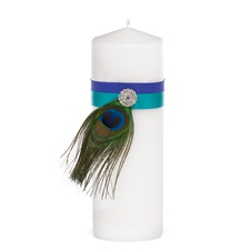 Beautiful Peacock Unity Candle