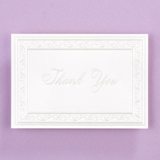 Pearl Filigree Border Thank You Note - Blank