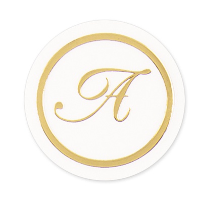 Round Gold Foil Monogram Seal