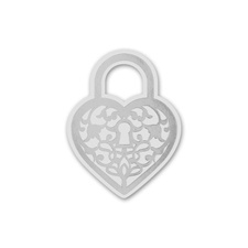 Heart Padlock - Silver - Wedding Seal