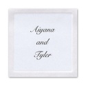 Square Pearl Border Seal - White