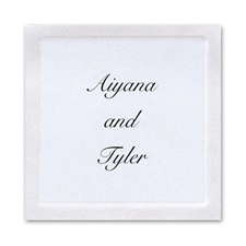 Square Pearl Border Seal - White