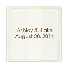 Square Pearl Border Seal - Ecru