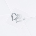 Silver Foil Hearts on Clear Seal
