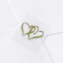 Gold Foil Hearts on Clear Seal