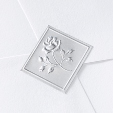 Silver Diamond Shaped Rose Seal