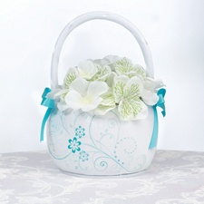 Aqua Flowers Basket