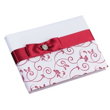 Red Floral Guest Book