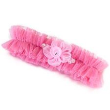 Pink Tulle Wedding Garter