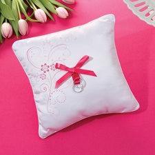 Pink Flowers Ring Pillow