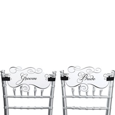 Bride and Groom Filigree Chair Signs