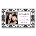 Damask Border - Black - Photo  Save the Date Magnet