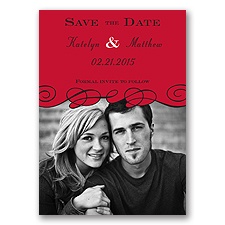 Beneath the Swirls - Barn Red - Photo Save the Date Magnet