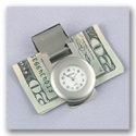 Metal Money Clip with Clock