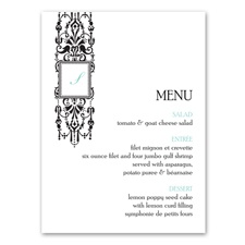 Framed Monogram - Menu Card