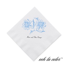 Flowers and Flourishes - Cornflower - Cocktail Napkin