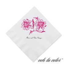 Flowers and Flourishes - Lipstick - Cocktail Napkin
