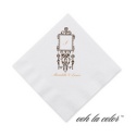 Framed Monogram - Chocolate - Cocktail Napkin