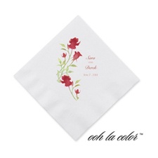 Watercolor Roses - Scarlet - Cocktail Napkin