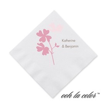 Floral Shadow - Salmon - Cocktail Napkin