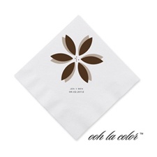 Floral Delight - Chocolate - Cocktail Napkin