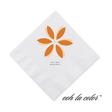 Floral Delight - Tangerine - Cocktail Napkin