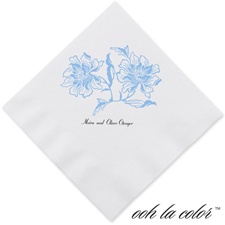 Flowers and Flourishes - Cornflower - Dinner Napkin