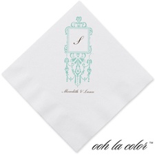 Framed Monogram - Lagoon - Dinner Napkin