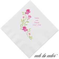 Watercolor Roses - Lipstick - Dinner Napkin