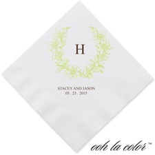 Floral Crest - Leaf - Dinner Napkin