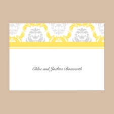 Damask Arches - Canary - Thank You Note Folder and Envelope