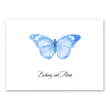 Butterfly in Blue - Thank You Note Folder and Envelope